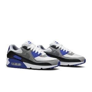Nike Air Max 90 Women’s‎ Sneakers - White, Gray, and Blue - Size 7
